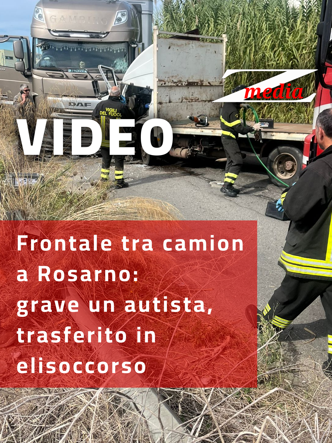 🚨 Grave incidente a Rosarno 🚨 Momenti di paura nelle campagne di Contrada Serricella, dove due camion si sono scontrati frontalmente. L’impatto è stato violentissimo: uno dei conducenti è rimasto incastrato tra le lamiere e trasportato d’urgenza in elisoccorso all’ospedale di Reggio Calabria. Sul posto Vigili del Fuoco, 118 e Forze dell’Ordine hanno lavorato senza sosta per soccorrere il ferito, mettere in sicurezza i mezzi e ripristinare la viabilità. Le cause dell’incidente sono ancora in corso di accertamento. #Rosarno #CronacaCalabria #IncidenteStradale #Elisoccorso #VigilidelFuoco #ForzeDellOrdine #118 #SicurezzaStradale #NotizieLocali #ZMedia #CronacaLocale #RosarnoNews #CalabriaNews #Attualità #UltimOra