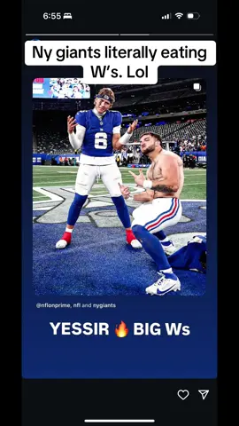 Ny giants literally eating W’s. Lol