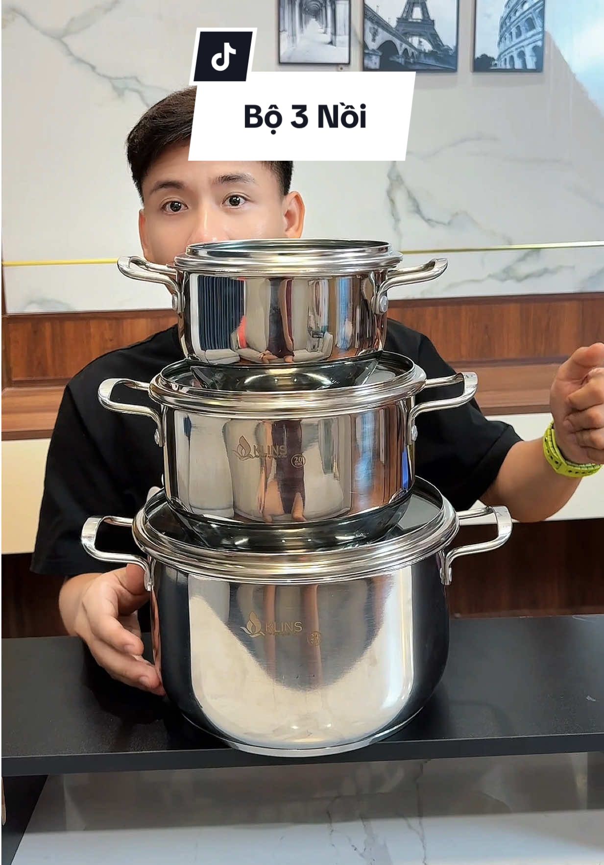 Bộ 3 nồi Klins cao cấp 3 đáy #haohomhinh #noiklins 