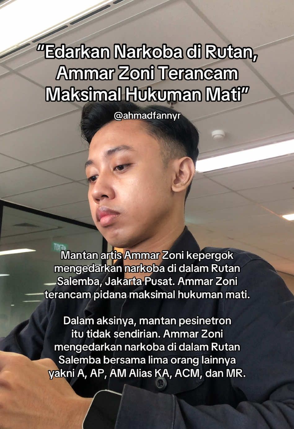 Edarkan narkoba di Rutan, Ammar Zoni terancam maksimal hukuman mati Sumber: https://news.detik.com/berita/d-8153144/edarkan-narkoba-di-rutan-ammar-zoni-terancam-maksimal-hukuman-mati/amp #fyp #foryoupage #ammarzoni #polisi #rutan 