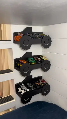 Custom monster trucks shelves simple and stylish! Tbt #DIY #process #custom #monstertrucks #storage 