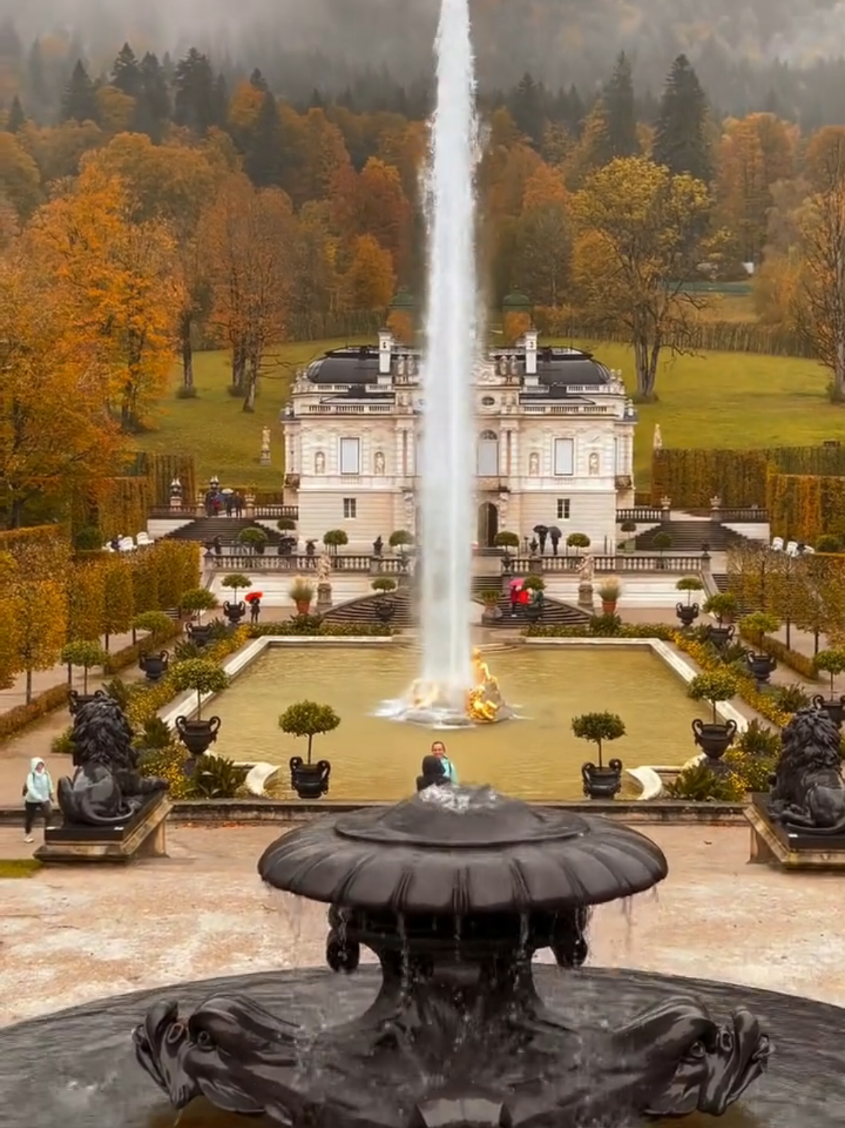 Linderhof Palace (German: Schloss Linderhof) is a schloss in Germany, in southwest Bavaria near the village of Ettal. It is the smallest of the three palaces built by King Ludwig II of Bavaria and the only one which was actually completed and that he lived in most of the time from 1876 onward. #fyp #foryou #germany #palace #beauty 