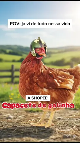 A SHOPEE me surpreende! Capacete de Galinha 🐔 Você precisa ver isso 😱 🔗 Link da Shopee nos comentários ou digite 