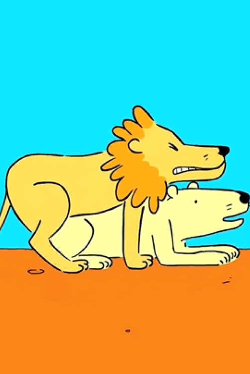Two lions are sharing a three-second kiss #fyp #foryou #cartoon #usa #funnyvideo 