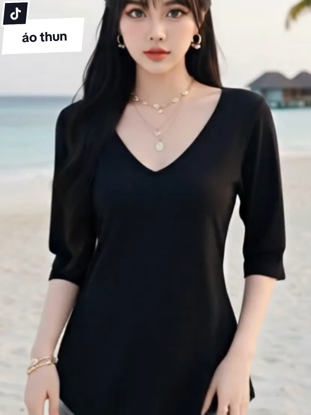 áo thun chất đẹp tôn dáng #aothun #tondang #tiktokshop 