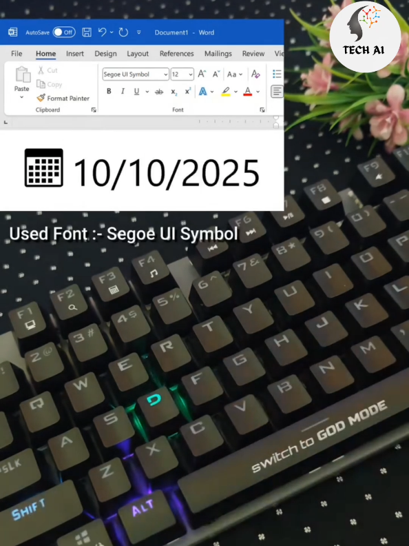 Date 📅 Symbol in Ms Word #computer #laptop #pc #windows #shorts 