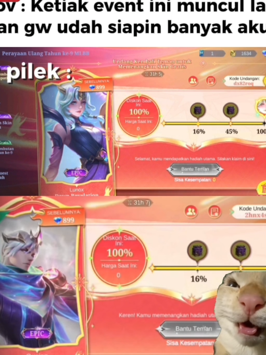 Auto panen skin epic wak🤭 #MLBB9TH #mlbb 