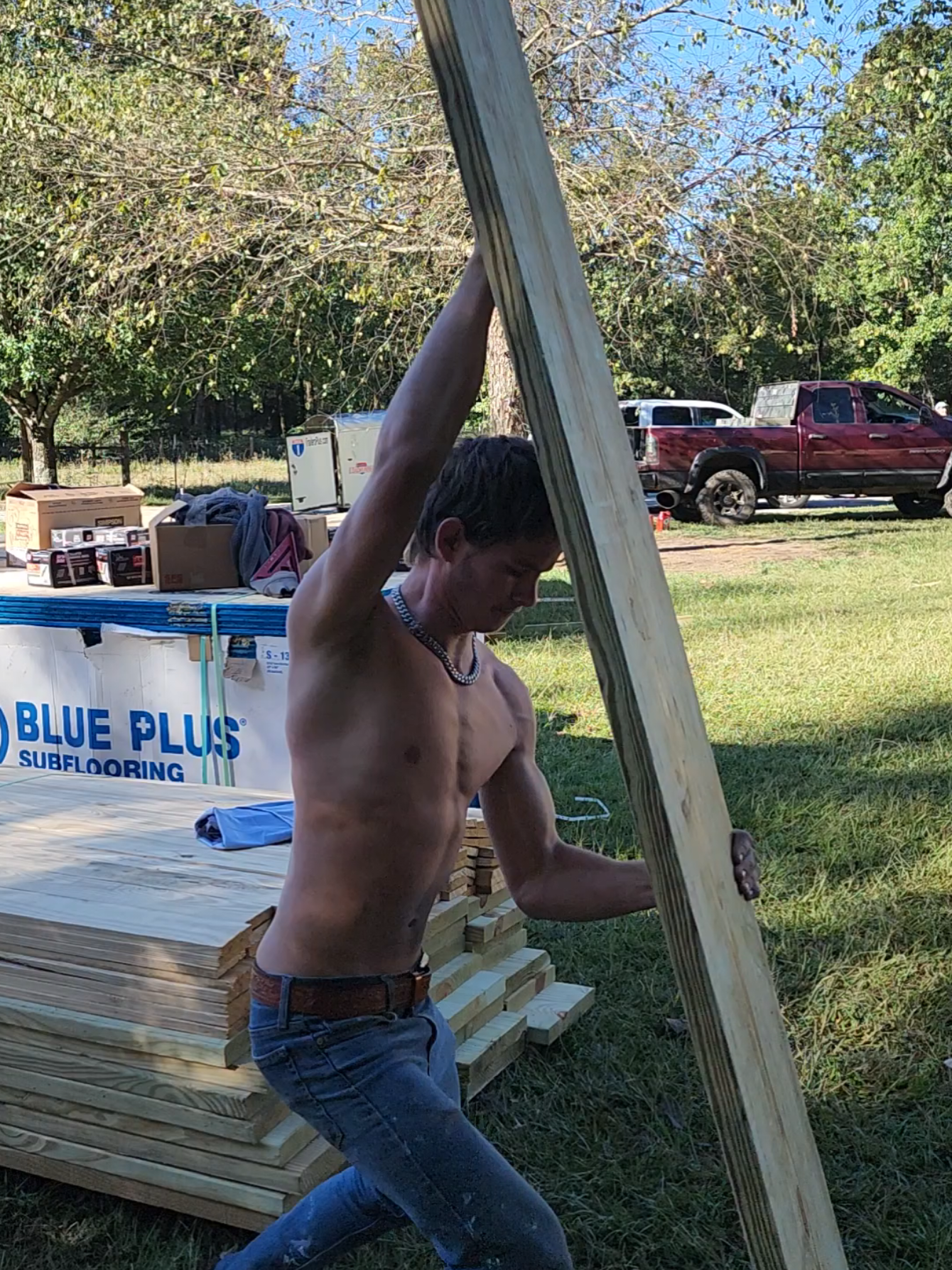 Carrying 2x12x16 pressure treated 
