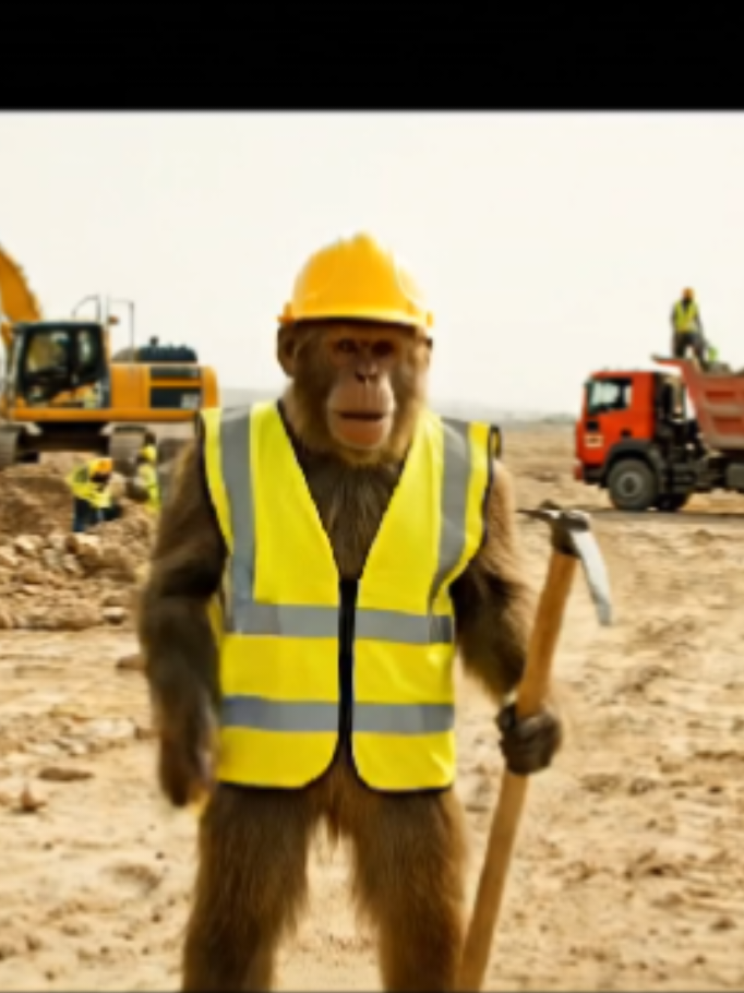 Replying to @sharjeelshabbirsharif Monkey Vs Palishiya 👷‍♂️😱 | Construction Site #constructionworker #constructionlife #comedyvideo #imran #trending #bandar #ForYou 