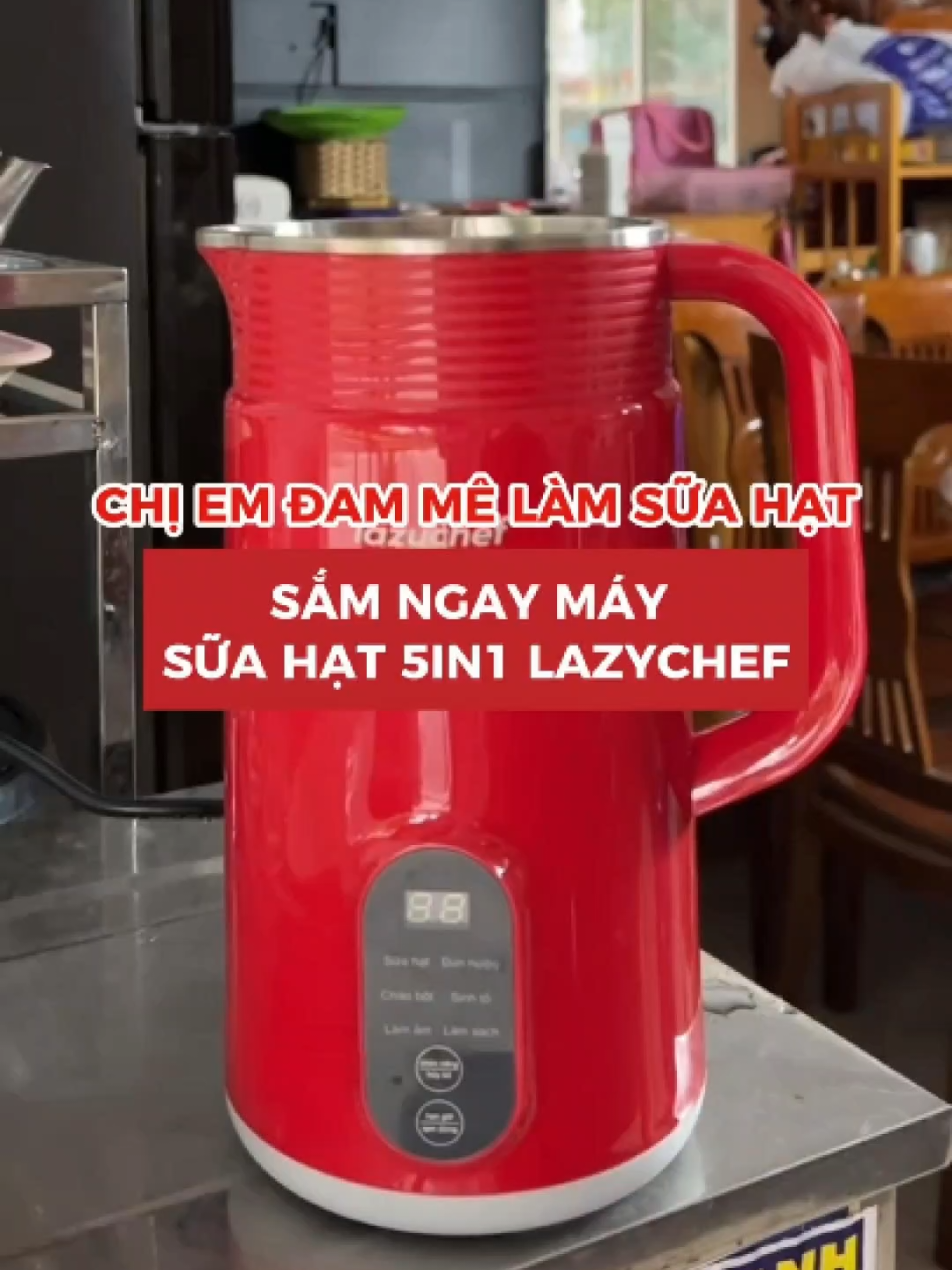 Chị em healthy, bỉm sữa, bầu bì đã thử cách nấu sữa hạt nhanh gọn chỉ 10 phút chuẩn bị này chưa #lazychefvietnam #5in1 #maylamsuahat 