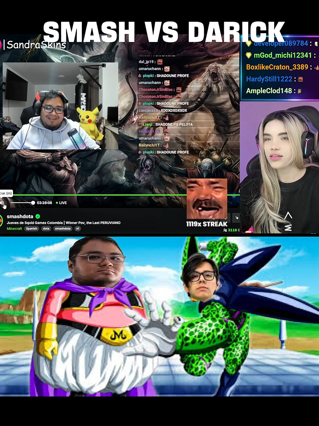 Sandraskins Smash vs Darick #sandraskins #dota2 #smash #smashdota #daarick #airita #kick #paratiii #squidgamescolombia #elmuñe