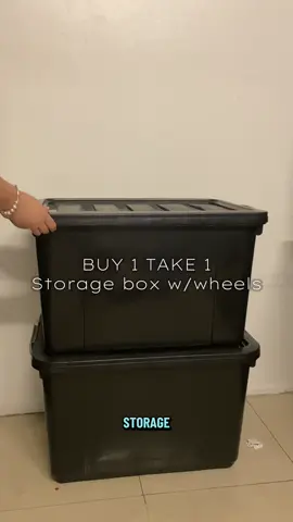 Buy 1 take 1 na Big Storage box with wheels pa #storagebox #boxorganizer #homeessentials #clothesstorage #sale 