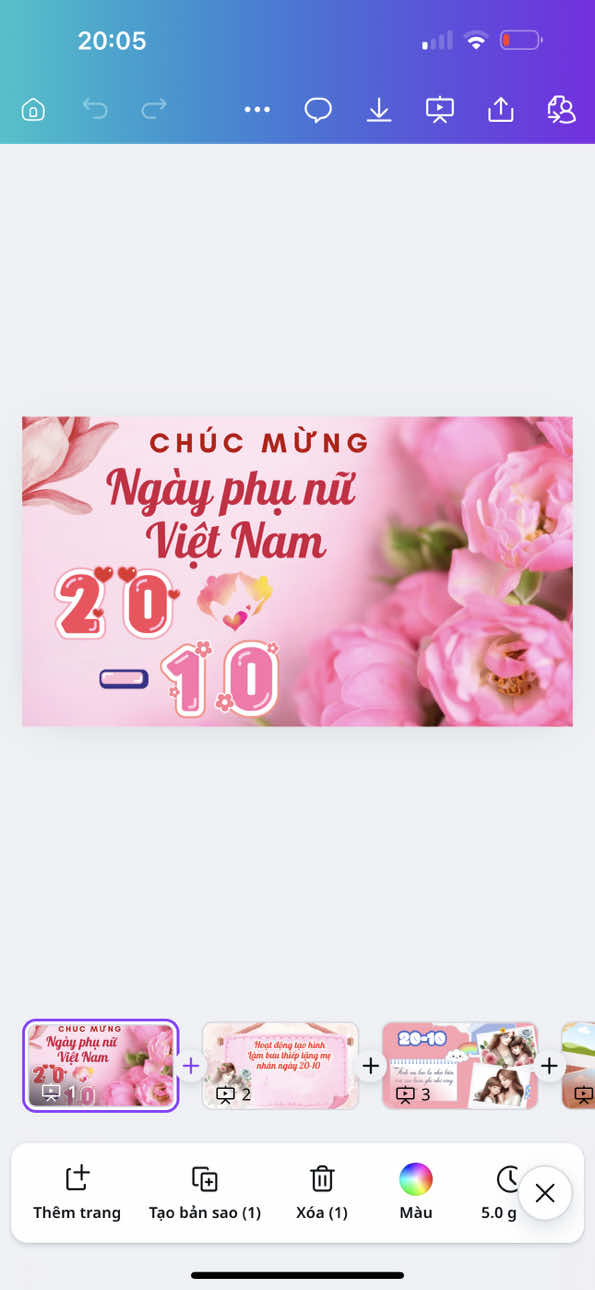 File mẫu hoạt động ý nghĩa nhân ngày 20-10 cho các cô chỉ việc chèn ảnh vào là có video ý nghĩa ạ!#ngayphunuvietnam#20thang10 #xuhuong#giaovienmamnon#canvaAI