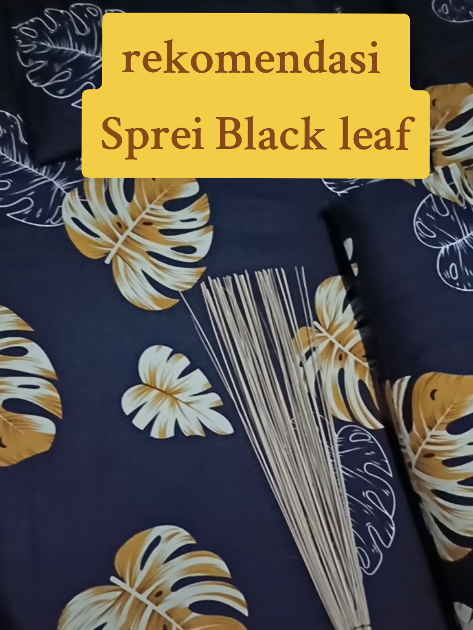 Rekomendasi sprei Black leaf 🥰 #sprei #spreimotif 