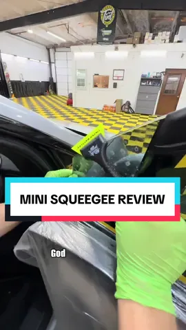This is why THIS is one of my favorite daily squeegee to use  The handle is textured for better grip control.  Slight curve at the TIP (😏) allows for multi angle use And the smaller squeegee blade allows the film to TACK LIKE A BEE 🐝  Find it in the @Tinter Battles page or DM me for the link to get yours.  SQUEEGEE THAT!  #windowtint #tutorial #training #review #tint 