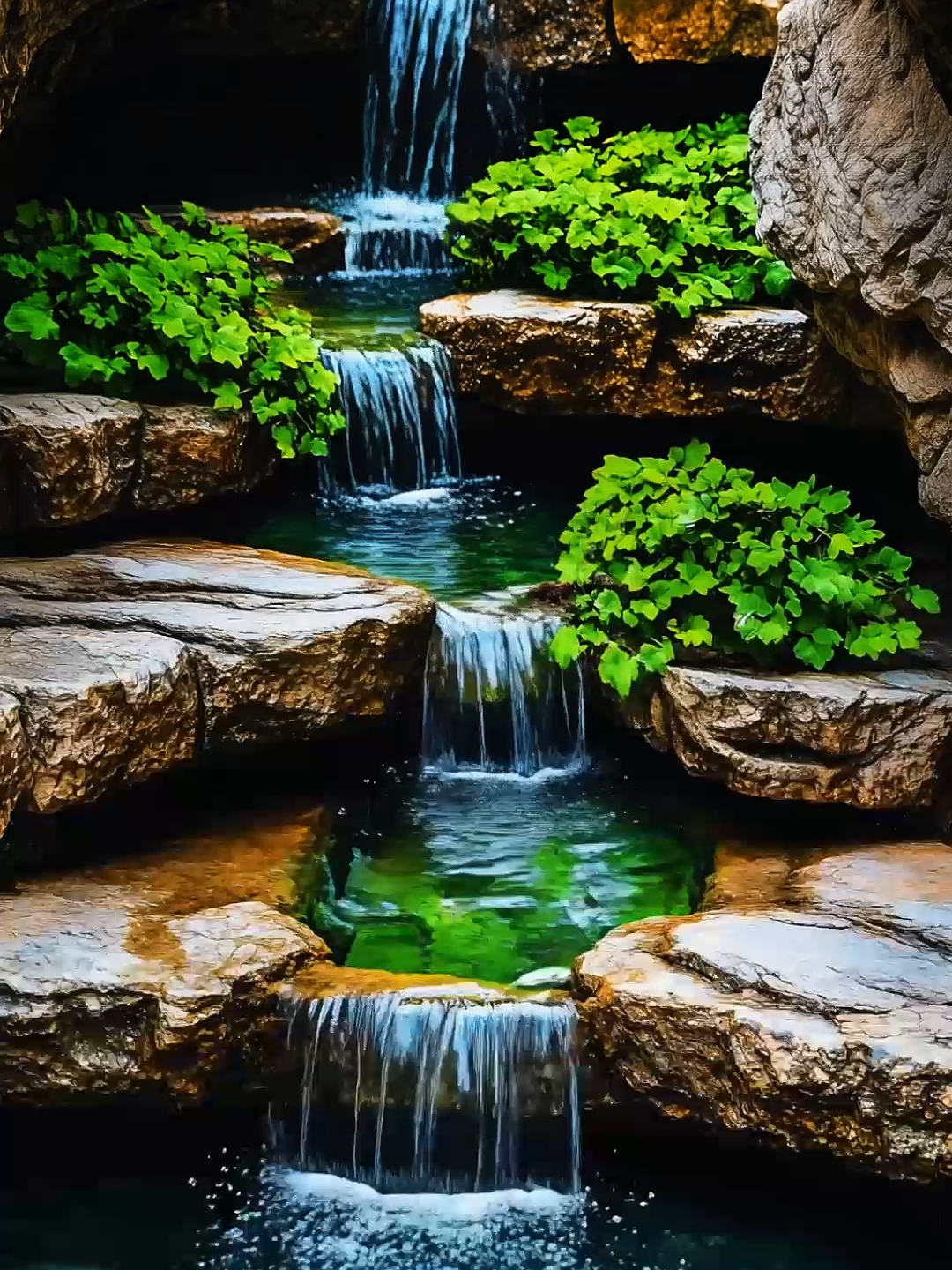 Live Wallpaper | Whispers of Water 🍃💧 #waterfallvibes #natureflow #relaxing #livewallpaper #calmaesthetic #zenvibes #tranquil #flowingwater #aivideo #wallpapervideo