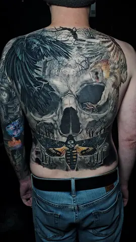 #skull #crow #owl #tattoo 