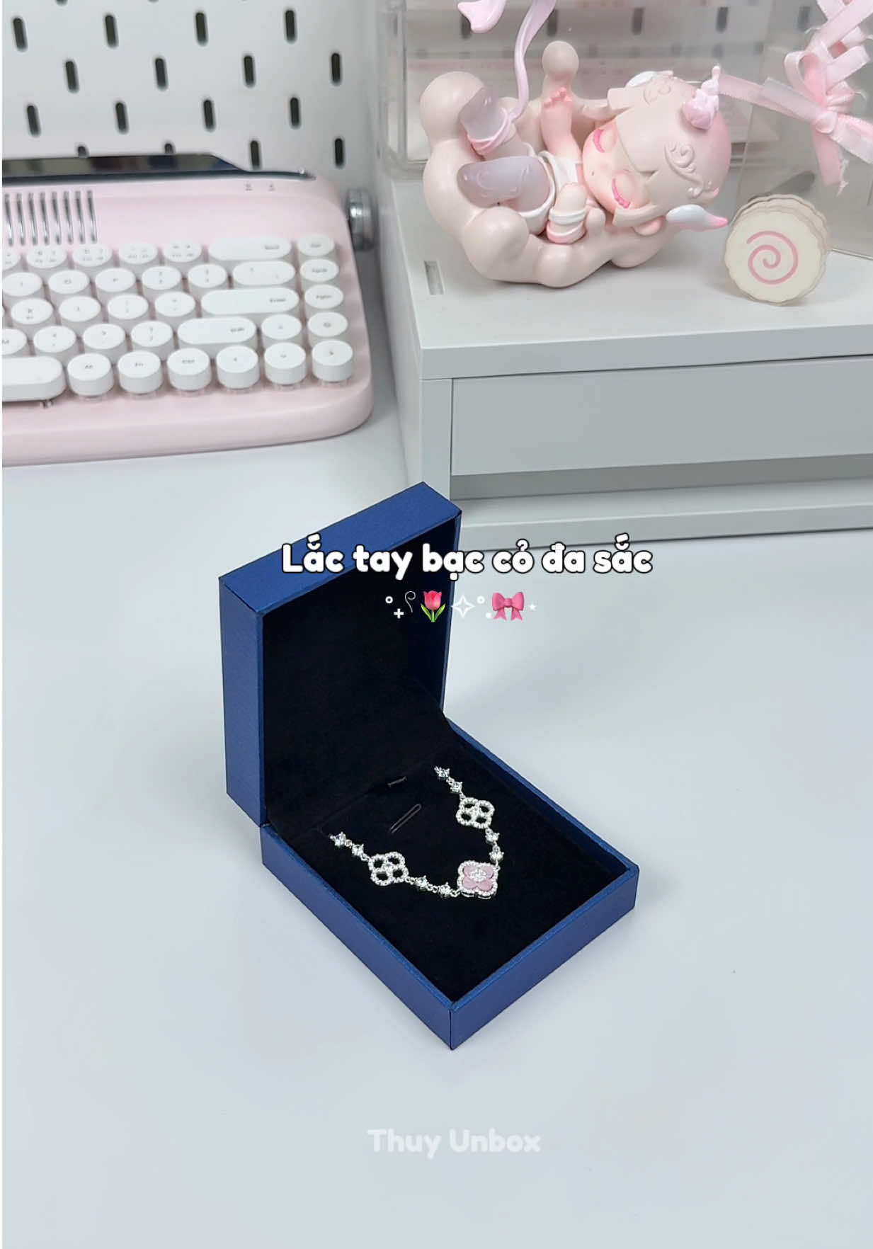 Lắc tay bạc cỏ đa sắc Asimi #lactaybac #co4la #lactayco4la #quatang #asimi 