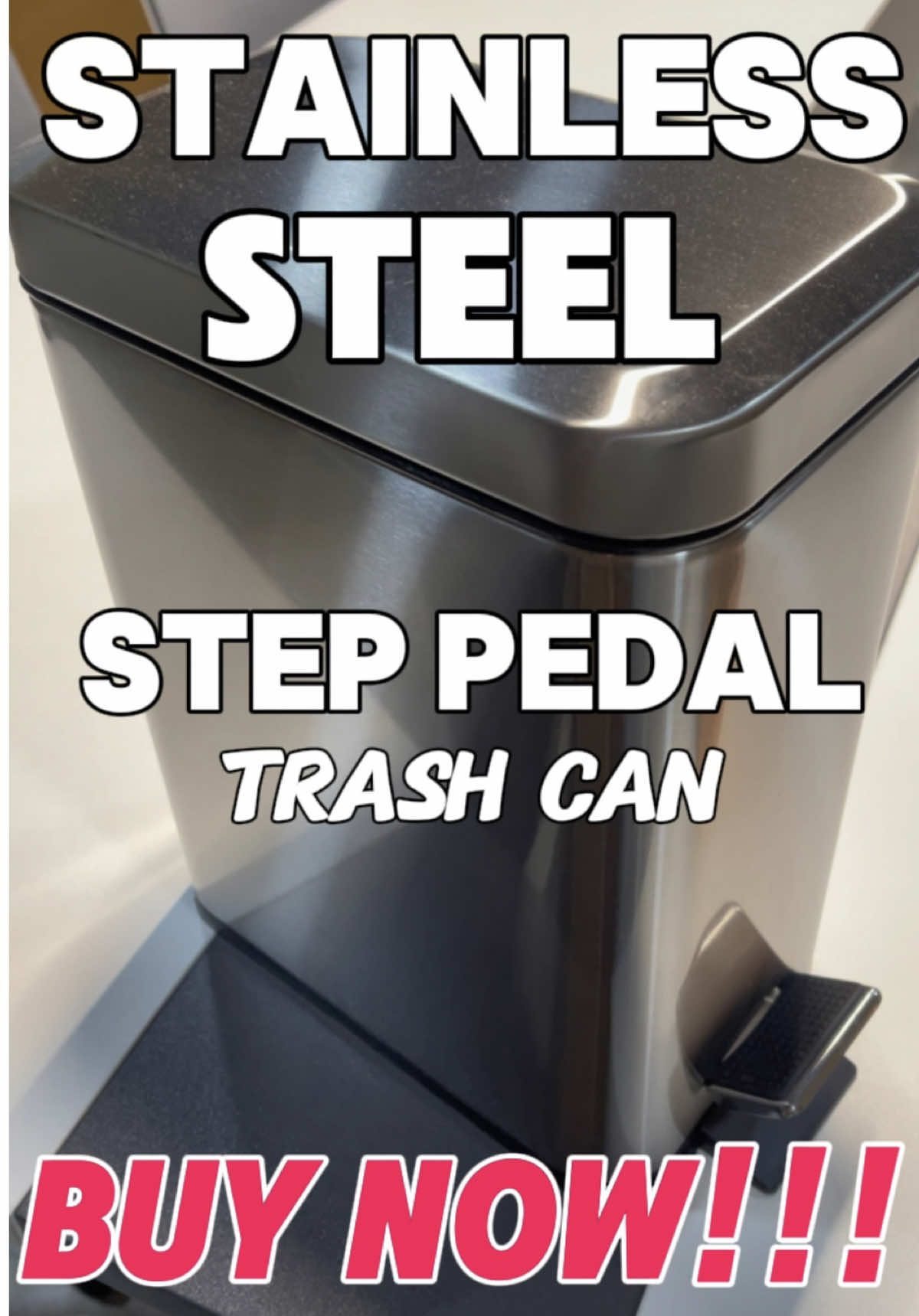 Stainless Steel Step Pedal Trash Can ✅✅✅ #steinlesssteeltrashcan #trashcan #stainlesssteel #creative #tiktokshopfunpayday 