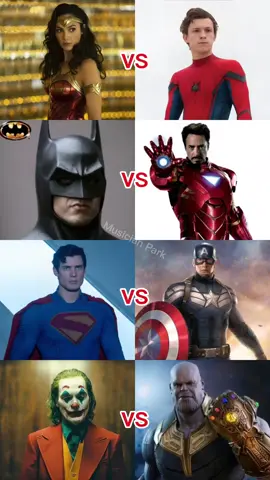 MARVEL vs DC characters singing 