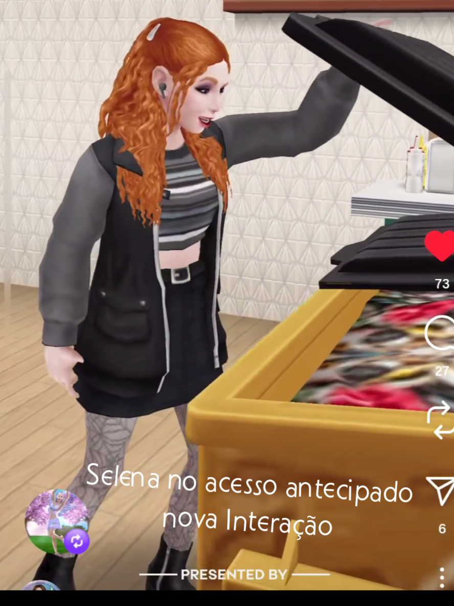Amei tanto esse look e esse novo penteado!!! se liga nessa interação nova🫶 Atualização chega Segunda . . . . #nuvem #fyy #sims #freeplay #thesimsfreeplayea 
