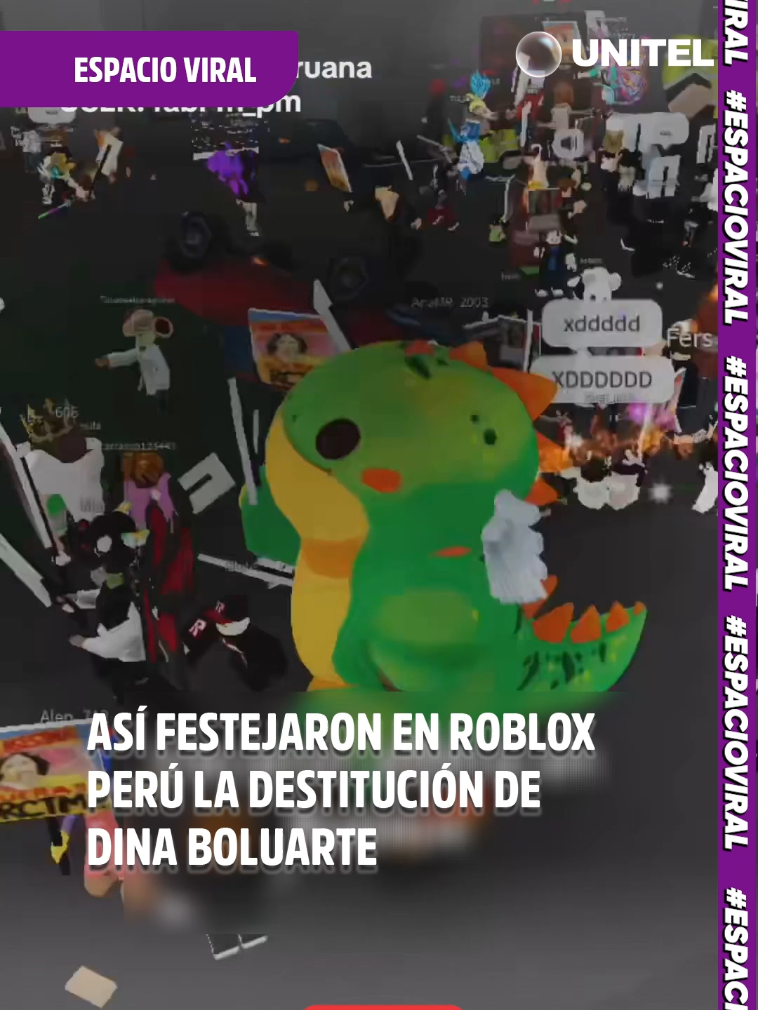 La crisis política que se vive en el Perú también se trasladó a plataformas digitales como Roblox, donde se protestó contra la mandataria y también se celebró su destitución #Unitel #Virales #CrisisPerú #PerúEnRedes #RobloxProtesta