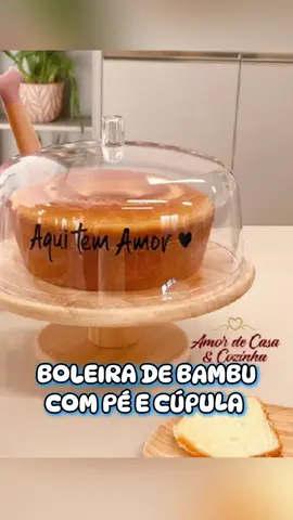 Uma Peça Delicada Elegante e Encantadora ✨  Boleira de Bambu com Pé e Cúpula ✨