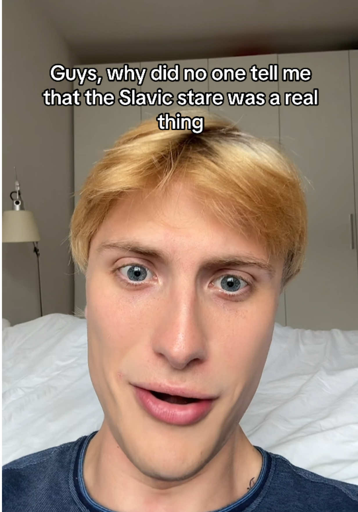 the slavic stare original trend is funny I admit just didn’t know the slavic stare trend was actually a real thing. there needs to be an annotation with every video LOL. what are y’all’s thoughts though? #slavic 