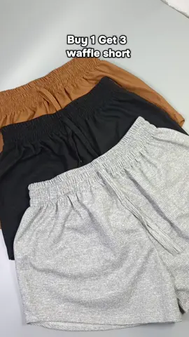 3pcs waffle shorts for small to medium size 27-30 ✨ #waffleshorts #drawstring #shorts #shortforwomen #pambahayshorts 