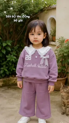 Sét nỉ 2 da cổ ren siêu xinh cho bé gái size 8_35kg #setdaitay #setnithudong #setxinhbegai #thoitrangtreem #xuhuong 