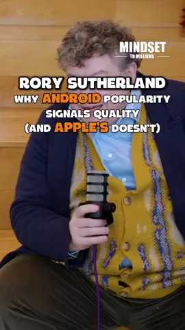 Rory Sutherland compares Apple’s following with Android’s more rational buyers. Popularity isn’t always a sign of quality, sometimes it’s just herd mentality. He illustrates with Nassim Taleb’s “butcher vs brain surgeon” example: true skill often shows when someone succeeds despite appearances, not because of them. #rorysutherland #applevsandroid #Psychology #behavioralscience #Marketing 