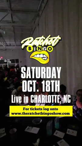 Charlotte, pull up! 🎭✨ Ratchet Bingo: COSTUME EDITION hits Venue 8470 next Saturday, Oct 18! Bring the squad, bring the drip, and bring that lucky streak 😈🎱 Tix ➜ www.theratchetbingoshow.com