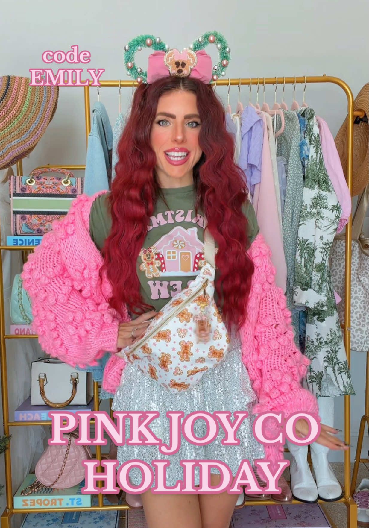 JUST LAUNCHED! Holiday collection from @Pink Joy Co is live and oh so cute for the holiday season at DISNEY! Use EMILY to save!🩷❤️ #disneychristmas #disneygirl #mickeysverymerrychristmasparty #disneymerch #disneystyle 
