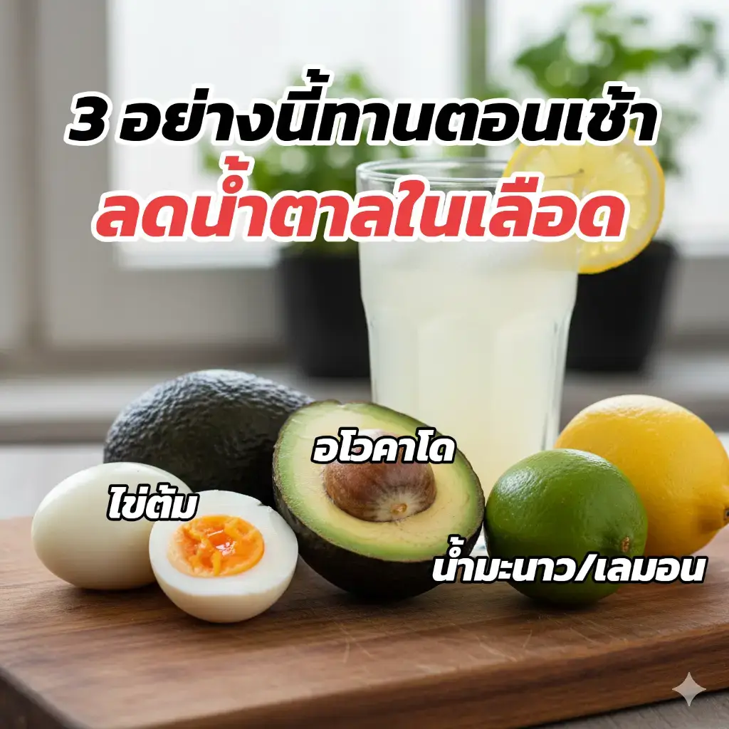 “ไข่ต้ม + อโวคาโด + น้ำมะนาว” ตอนเช้า ถือเป็นเมนูที่ดีต่อสุขภาพมาก แต่ถ้าพูดเฉพาะเรื่อง “ลดน้ำตาลในเลือด” — คำตอบคือ ช่วยได้ในระดับหนึ่ง แต่ไม่ใช่ทางตรงทั้งหมด ค่ะ มาดูเหตุผลกัน 👇 🥚 ไข่ต้ม มี โปรตีนสูง ไขมันดี และไม่มีคาร์บ → ทำให้ระดับน้ำตาลในเลือดไม่พุ่งหลังอาหาร การกินโปรตีนตอนเช้าช่วยให้รู้สึกอิ่มนาน ลดการอยากของหวานระหว่างวัน 🥑 อโวคาโด มี ไขมันไม่อิ่มตัวเชิงเดี่ยว (good fat) ช่วยเพิ่มความไวของอินซูลิน มี ไฟเบอร์สูง → ช่วยชะลอการดูดซึมน้ำตาล งานวิจัยหลายชิ้นพบว่า การกินอโวคาโดประจำช่วยควบคุมระดับน้ำตาลและไขมันในเลือดได้ดี 🍋 น้ำมะนาว มี กรดซิตริก และ วิตามินซีสูง → ช่วยชะลอการย่อยแป้ง ทำให้ระดับน้ำตาลไม่พุ่งเร็ว ดื่มน้ำมะนาวอุ่นตอนเช้า ยังช่วยกระตุ้นการขับของเสียและเพิ่มความสดชื่น --- 💡 สรุป ✅ เมนูนี้เหมาะมากสำหรับคนที่ต้องการ ควบคุมระดับน้ำตาลในเลือด ❌ แต่ไม่ได้ “ลดน้ำตาล” โดยตรงทันที ต้องทานควบคู่กับ การลดแป้ง-น้ำตาลระหว่างวัน การออกกำลังกายสม่ำเสมอ การพักผ่อนให้เพียงพอ #สุขภาพดี #ดูแลตัวเอง #รักสุขภาพ #รักตัวเอง #สมุนไพร 