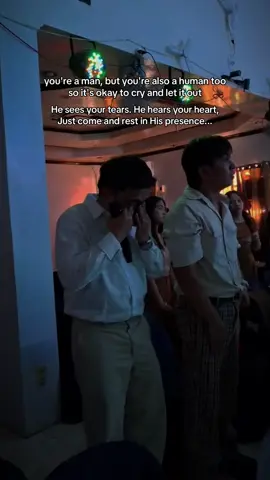 Publicly sharing our vulnerable side, because it hits different when the Lord touches your heavy heart & setting you free from it. #christiantiktok #worship #menofgod #jesuslovesyou #christianmen 