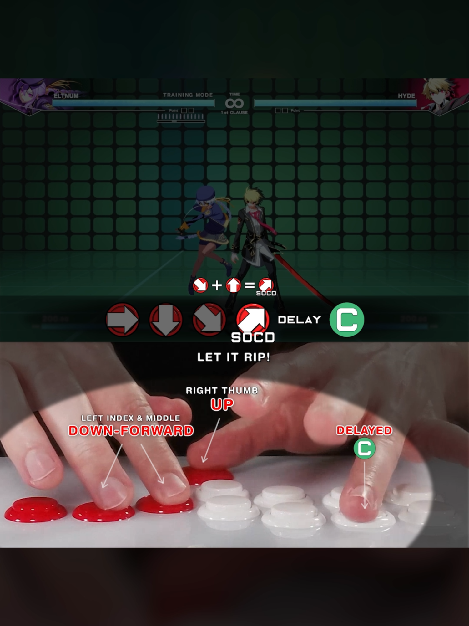 TK Dragon Punch (P1) on Hit Box #HitBox #HowToHitBox #Leverless #SOCD #UNI2 #inbirth #FGC