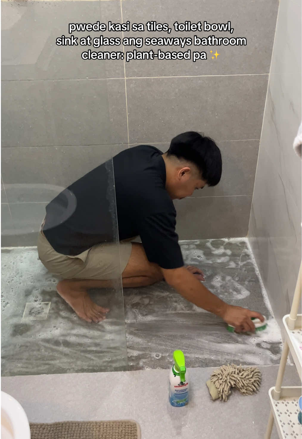 ito yung panglinis ng CR na hindi kakati ang ilong nyo dahil mild scent #seawaysbathroomcleaner #bathroomcleaning #tilescleaner #toiletbowlcleaner #sinkcleaning 