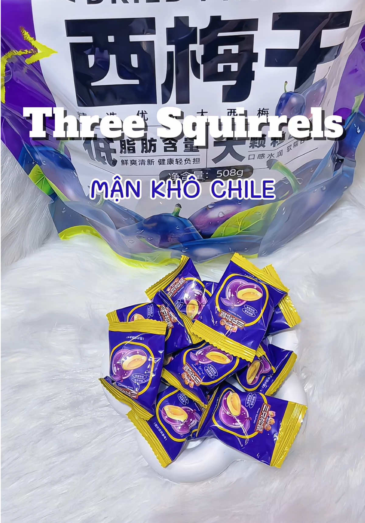 Team ghiền đồ chua ngọt điểm danh 🍑 – Mận khô Chile là chân ái!😍 #threesquirrels #mankhochile #doanvat #review #xuhuong 