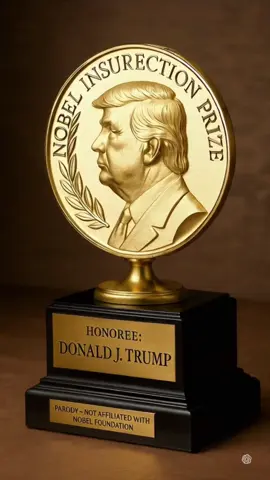 And the award for greatest commitment to insurrection goes to… Donald J. Trump! Finally, a Nobel Prize he’s rightfully earned. #magacult #parody #nobelprize 