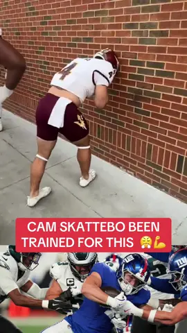 Skattebo’s neck exercise finally paying off… Philly felt it 😂 (via SunDevilMarco59/X) #camskattebo #giants #nygiants #nfl #eagles 