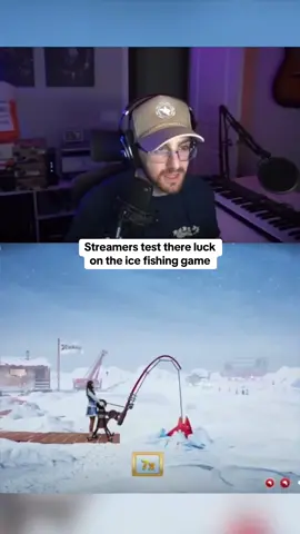 Streamers test there luck on the ice fishing game #kickstreaming 
