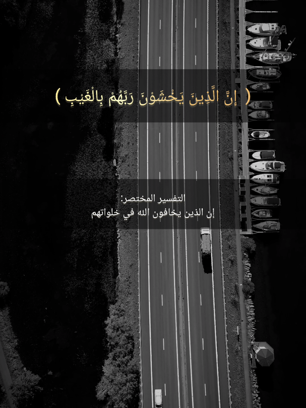(  إِنَّ الَّذِينَ يَخْشَوْنَ رَبَّهُمْ بِالْغَيْبِ )