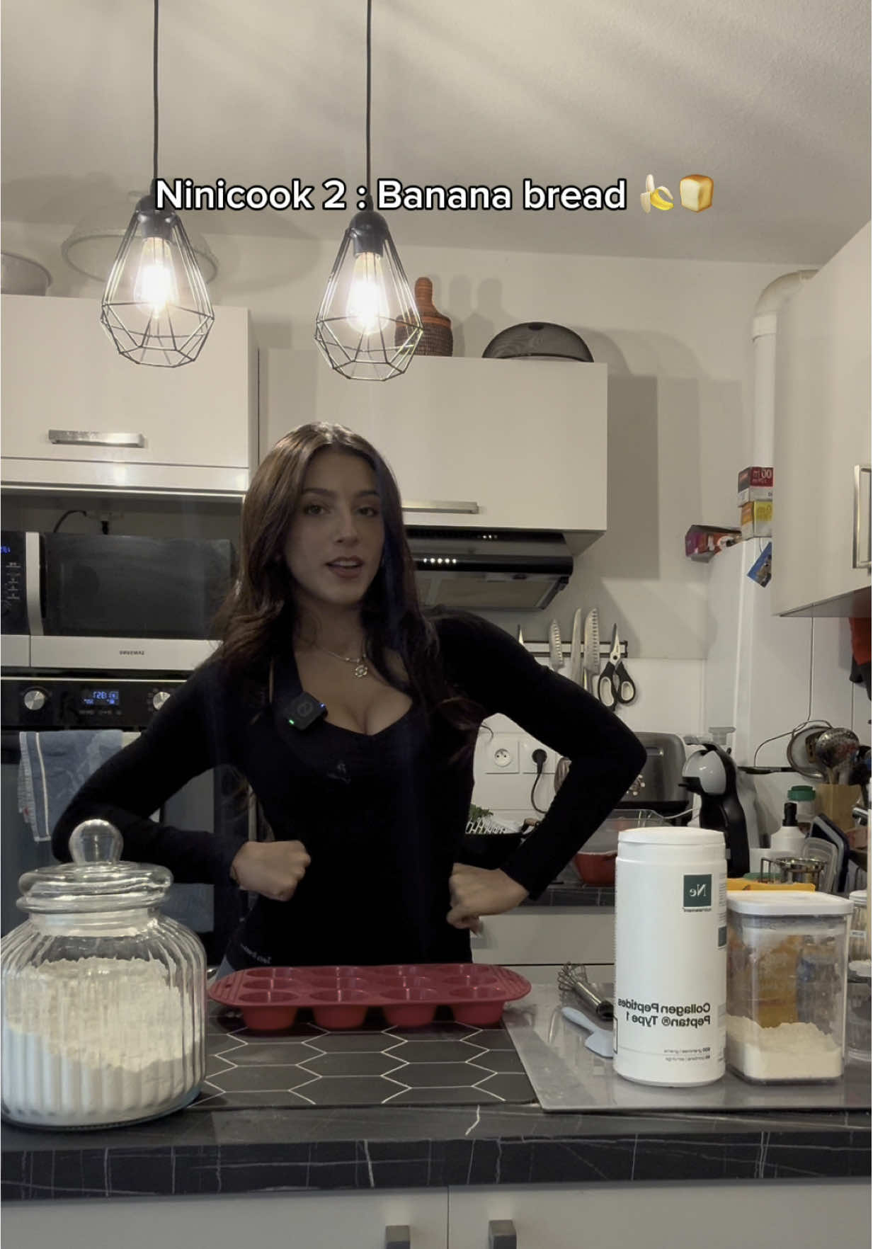 Ninicook : Banana bread 🍞🍌 rien de mieux que d’avoir des Banana Bread en version miniature qu’on comprend avant la salle de sport, healthy et protéinée 💪🏼 @Nutrimuscle France dc | NIHAD Tenue @DFYNE | NIHAD 