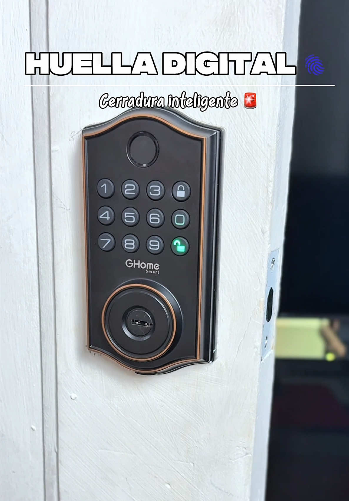 Olvídate de las llaves 🔑 Esta cerradura inteligente se instala en minutos, tiene 4 formas de abrirla y cuesta menos de $50 con envío gratis 💡 #SmartLock #HomeSecurity #TechFinds #GadgetLovers #TikTokMadeMeBuyIt