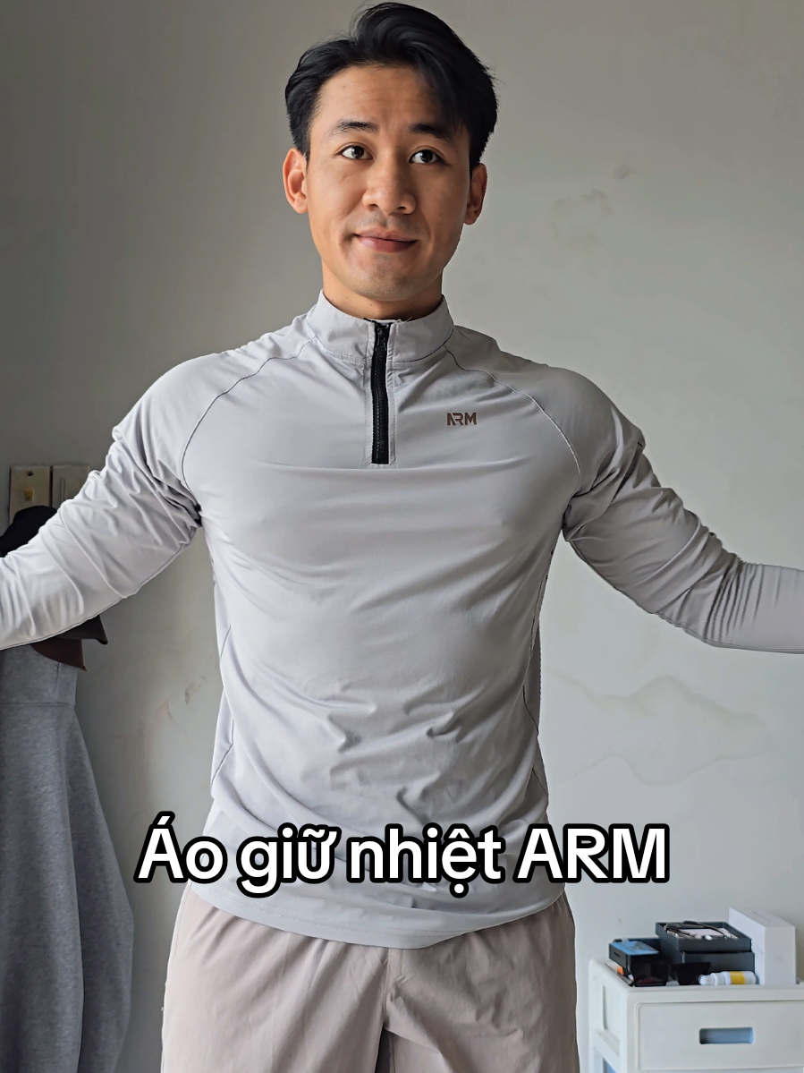 Áo giữ nhiệt dài tay có khóa Zip 🏋 #chuvietday #arisman #aogiunhiet #aothethao #aogiunhietcaocap 