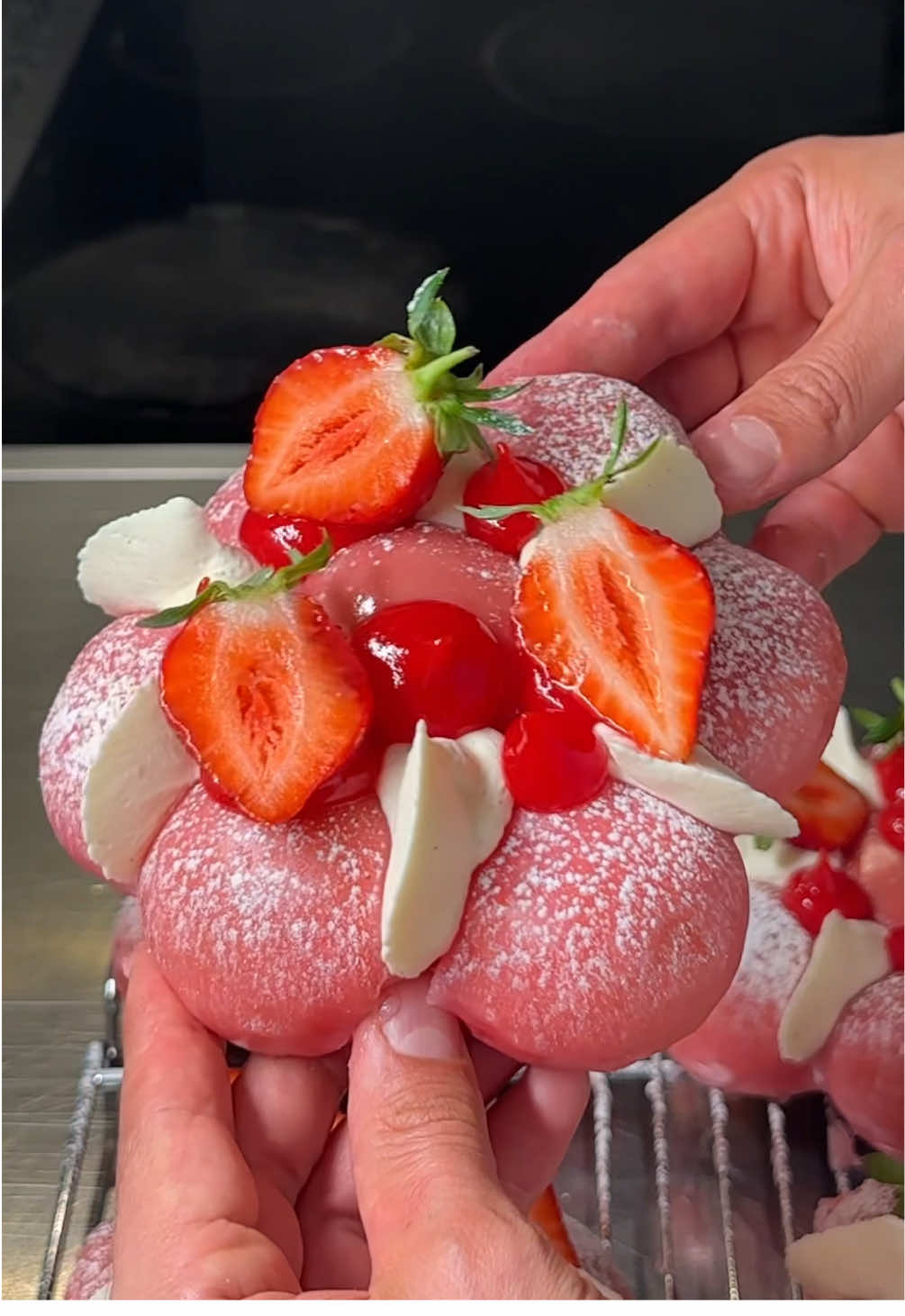 I like it pink #brioche #strawberry #donut  Recipe link in bio.