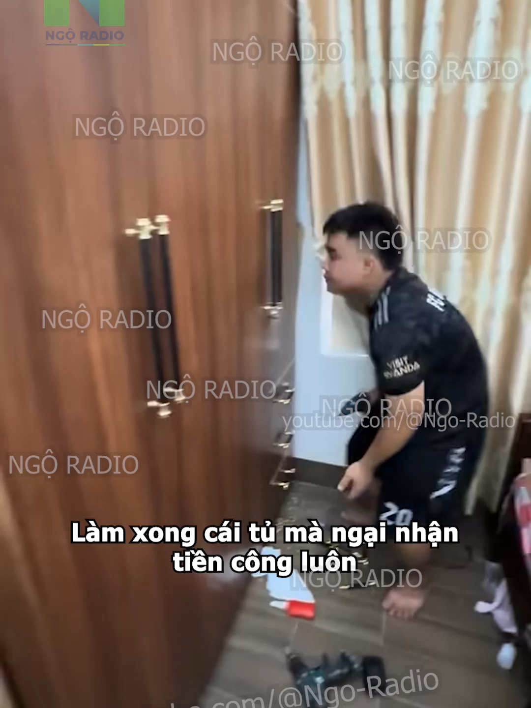 Làm xong cái tủ mà ngại nhận tiền công luôn#viraltiktok #ngoradio #tintuc #haihuoc