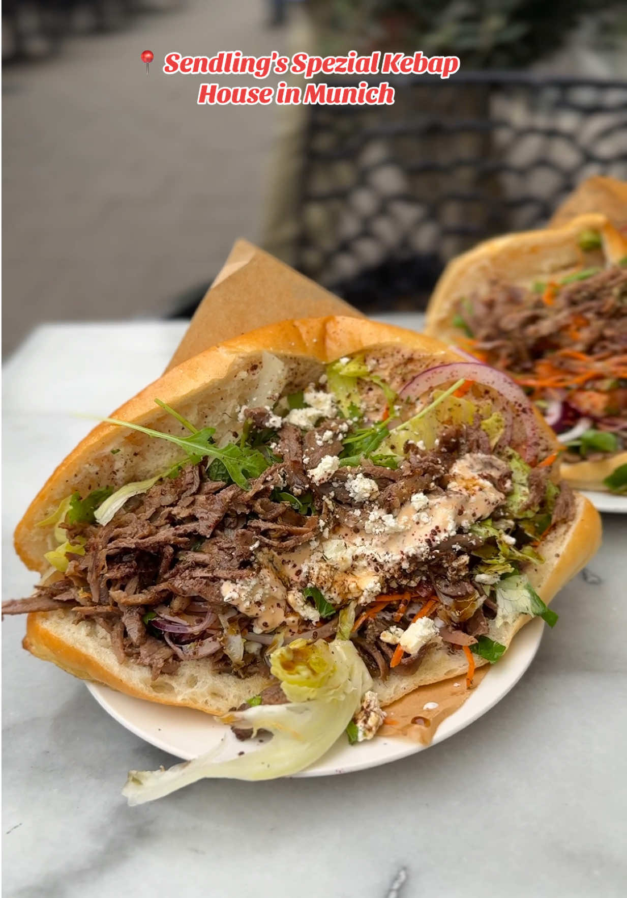 This was incredible! Totally worth the long lines! 🔥  First time trying it, I think I ate it wrong whoops! Omg it was delicious!!  #munichfood #Foodie #kebap #sendlingspezial #germaneats 