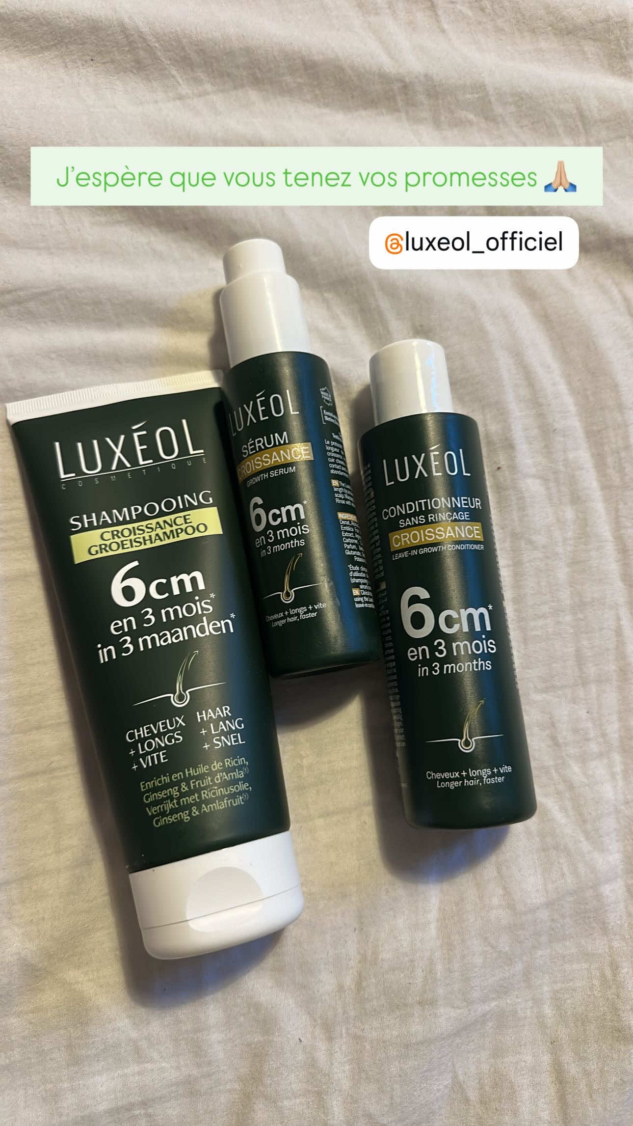 Je mets tous mes espoirs dans notre gamme @Luxéol 🥺 #hair#luxeol#croissance#longerhair#belgium 