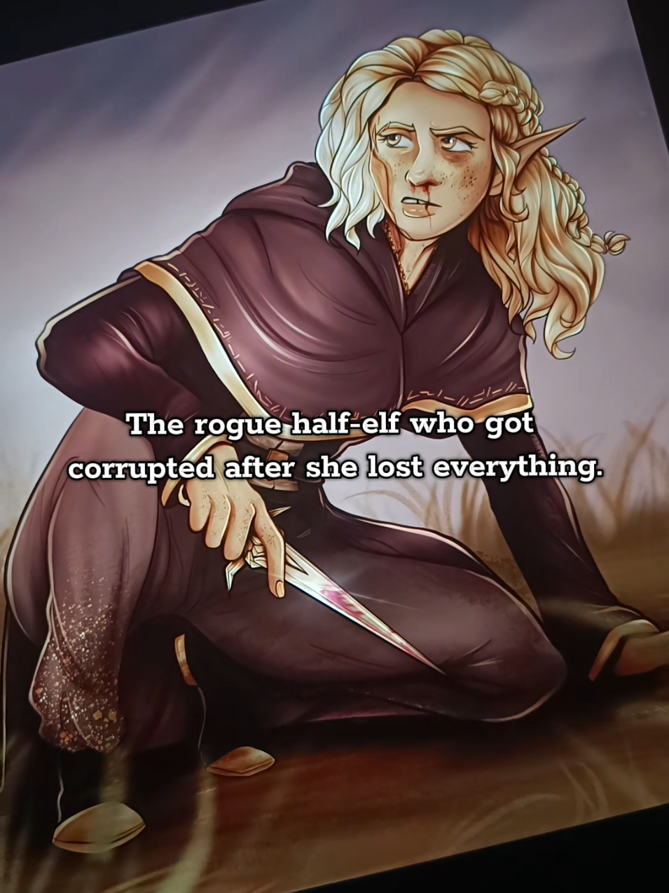 hihihaha DnD lore 🫶🏻 Anyway I love her, and new Léna Nicklebrace art!! Check out my insta for the full picture 💛 IG: @dorkaarts  #dnd #wlw #artist #dungeonsndragons #fantasy 